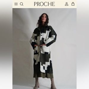 ISO Proche ABSTRACT REVERSIBLE WOOL OVERCOAT
